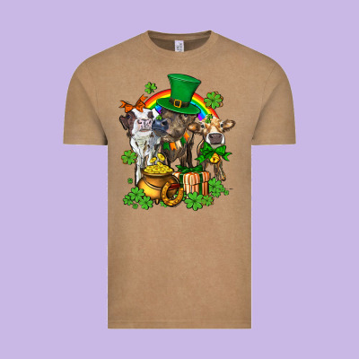 Little Cows And St Patricks Party Vintage Tee Designed By Adodesignshop