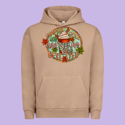 Pumpkin Spice And Livin My Best Life Urban Hoodie Designed By Cowgirlartshop