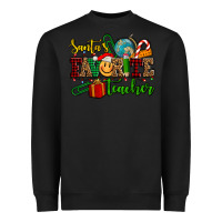 Black santa's favorite teacher Heavyweight Sweatshirt - AdoDesignShop