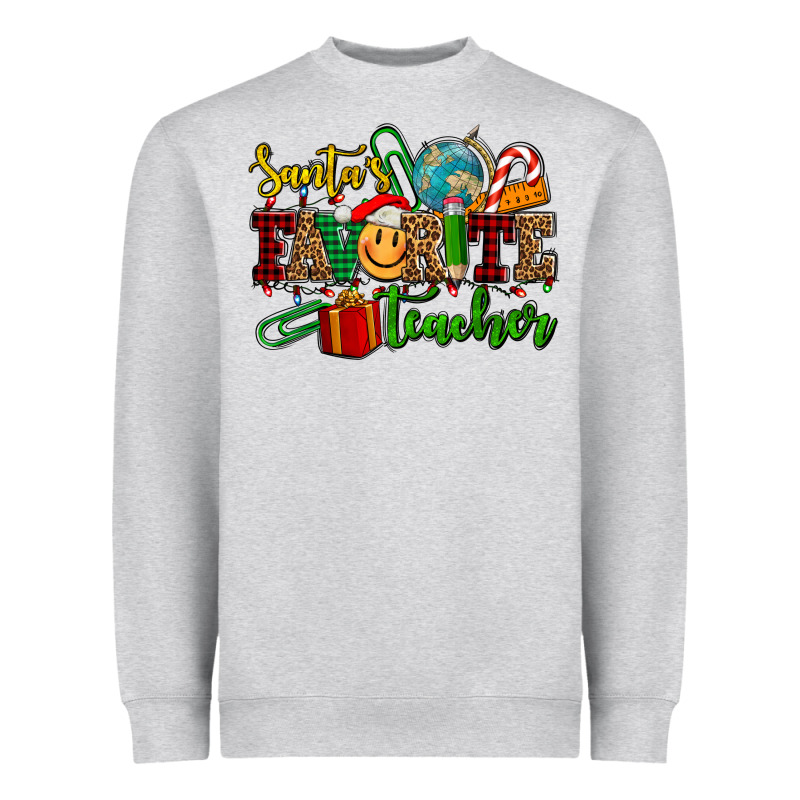 Santa's Favorite Teacher Heavyweight Sweatshirt by AdoDesignShop | Teevron