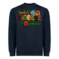 Navy santa's favorite teacher Heavyweight Sweatshirt - AdoDesignShop