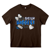 Chocolate Brown little sister biggest fan volleyball Heavy Core Tee - Zillion Design Studio