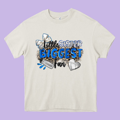 Little Sister Biggest Fan Volleyball Heavy Core Tee Designed By Zillion Design Studio