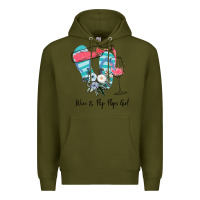 Army Green Wine Flip Flops Girl Premium Hoodie - Bettercallsaul