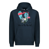 Navy Wine Flip Flops Girl Premium Hoodie - Bettercallsaul