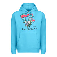 Ocean Blue Wine Flip Flops Girl Premium Hoodie - Bettercallsaul