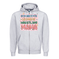 Heather Grey somebody's loud mouth wrestling mama Zipper Hoodie - MaliasSmallBusiness