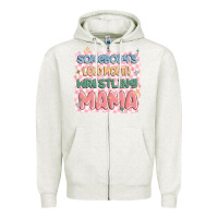 Oatmeal Heather somebody's loud mouth wrestling mama Zipper Hoodie - MaliasSmallBusiness