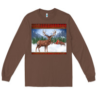 Chestnut christmas reindeer red barn country farm christmas Long Sleeve Tee - BarkalooDesign