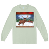 Matcha christmas reindeer red barn country farm christmas Long Sleeve Tee - BarkalooDesign