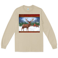 Mushroom christmas reindeer red barn country farm christmas Long Sleeve Tee - BarkalooDesign