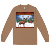 Toasted Coconut christmas reindeer red barn country farm christmas Long Sleeve Tee - BarkalooDesign