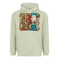 Matcha Western Fall Cow Mama Heavyweight Hoodie - LillyAllenDesigns