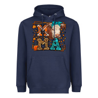 Navy Western Fall Cow Mama Heavyweight Hoodie - LillyAllenDesigns