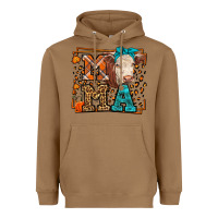 Toasted Coconut Western Fall Cow Mama Heavyweight Hoodie - LillyAllenDesigns