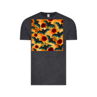 Vintage Black halloween bat and roses seamless pattern Vintage Tee - BundleAndBundleShop