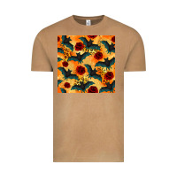 Vintage Camel halloween bat and roses seamless pattern Vintage Tee - BundleAndBundleShop