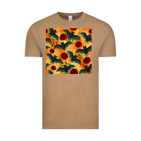 Vintage Coffee halloween bat and roses seamless pattern Vintage Tee - BundleAndBundleShop