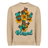 Mushroom cross with butterfly blessed Heavyweight Sweatshirt - BundleAndBundleShop