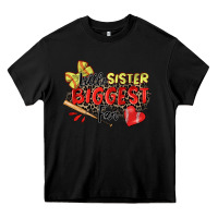 Black little sister biggest fan softball Heavy Core Tee - Zillion Design Studio