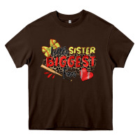 Chocolate Brown little sister biggest fan softball Heavy Core Tee - Zillion Design Studio