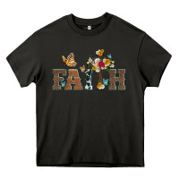 Asphalt faith cross and butterfly with sunflower leopard and roses Heavy Core Tee - Artiststas