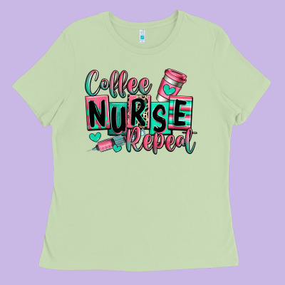 Ladies Tee coffee nurse repeat