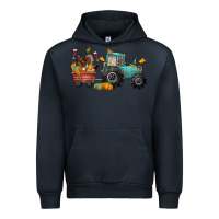 Navy thanksgiving tractor Urban Hoodie - CowGirlArtShop