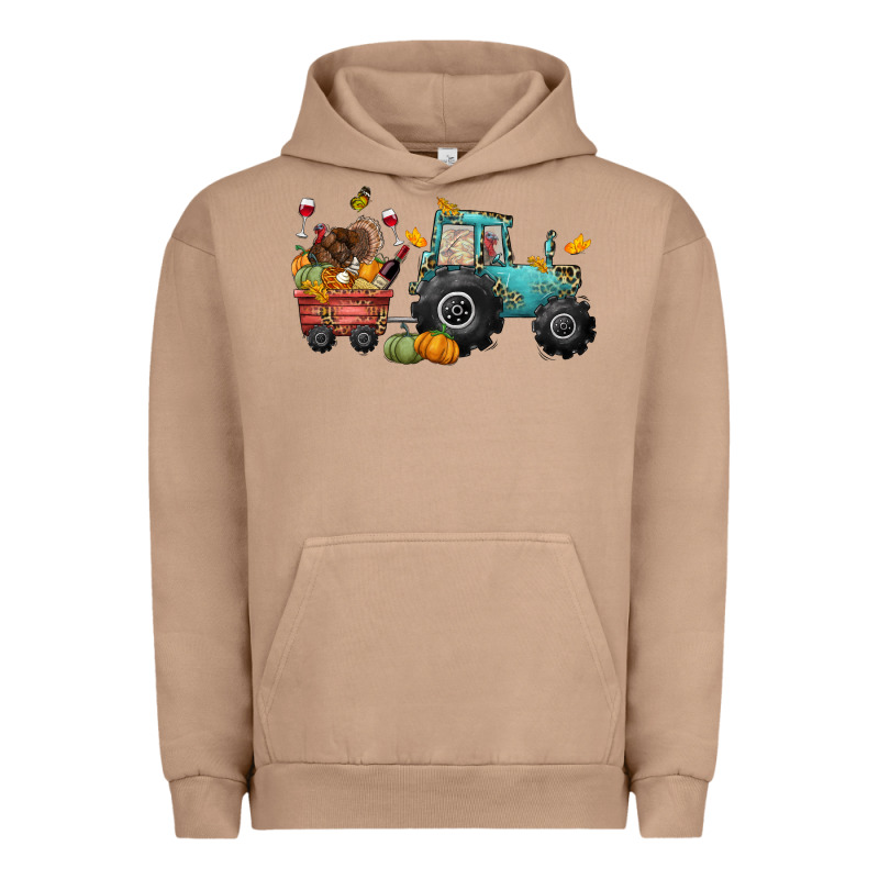 Thanksgiving Tractor Urban Hoodie by CowGirlArtShop | Teevron