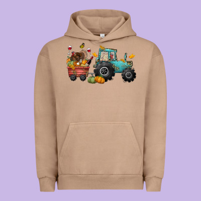 Thanksgiving Tractor Urban Hoodie Designed By Cowgirlartshop