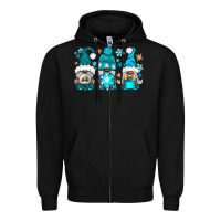Black winter afro gnomies Zipper Hoodie - NancyCooperArtShop