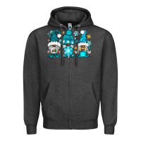 Charcoal Heather winter afro gnomies Zipper Hoodie - NancyCooperArtShop
