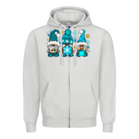 Dove Grey winter afro gnomies Zipper Hoodie - NancyCooperArtShop