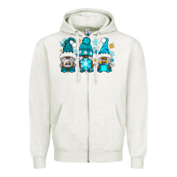 Oatmeal Heather winter afro gnomies Zipper Hoodie - NancyCooperArtShop