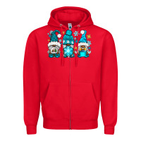 Red winter afro gnomies Zipper Hoodie - NancyCooperArtShop
