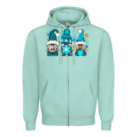 Seafoam winter afro gnomies Zipper Hoodie - NancyCooperArtShop