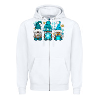 White winter afro gnomies Zipper Hoodie - NancyCooperArtShop