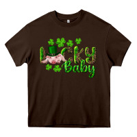 Chocolate Brown Lucky Baby With Pig Heavy Core Tee - RanaPortraitStore