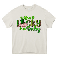 Cream Lucky Baby With Pig Heavy Core Tee - RanaPortraitStore