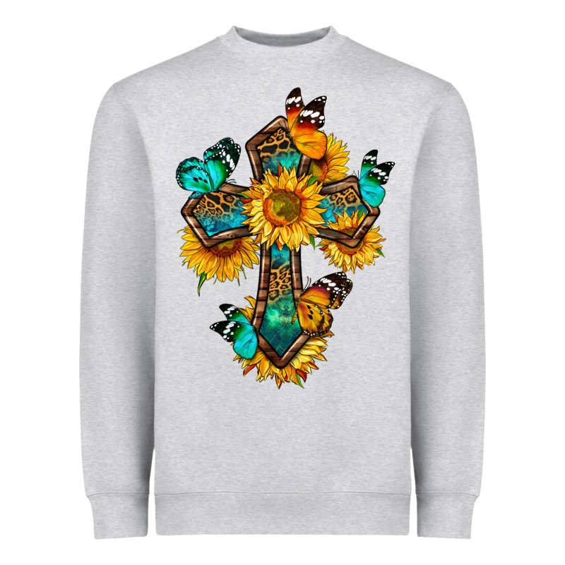 Cross With Butterfly Heavyweight Sweatshirt by BundleAndBundleShop | Teevron
