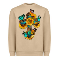 Mushroom cross with butterfly Heavyweight Sweatshirt - BundleAndBundleShop