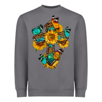Storm cross with butterfly Heavyweight Sweatshirt - BundleAndBundleShop