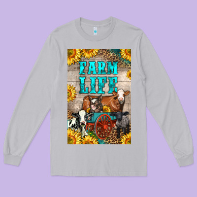 Western Farm Life Long Sleeve Tee Designed By Lillyallendesigns