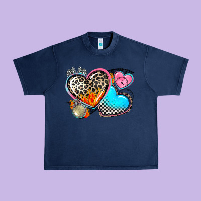 Western Leopard  Racing  Hearts Urban Heavy Tee Designed By Adodesignshop
