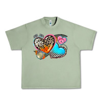 Oil Green western leopard  racing  hearts Urban Heavy Tee - AdoDesignShop
