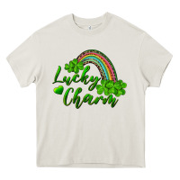 Cream Lucky charm rainbow and shamrocks Heavy Core Tee - RanaPortraitStore