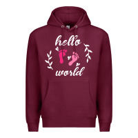 Burgundy Hello world Premium Hoodie - Bettercallsaul