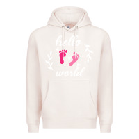 Pale Pink Hello world Premium Hoodie - Bettercallsaul