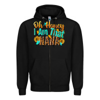 Black oh honey i am that nana Zipper Hoodie - NancyCooperArtShop