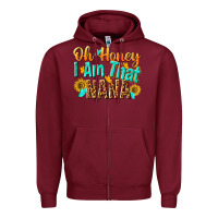 Burgundy oh honey i am that nana Zipper Hoodie - NancyCooperArtShop